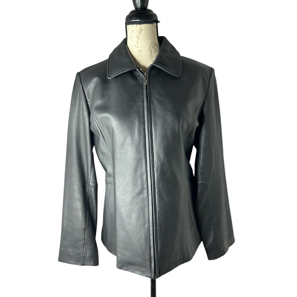 Studio Works Outerwear Women's Black Leather Soft Jacket Size M